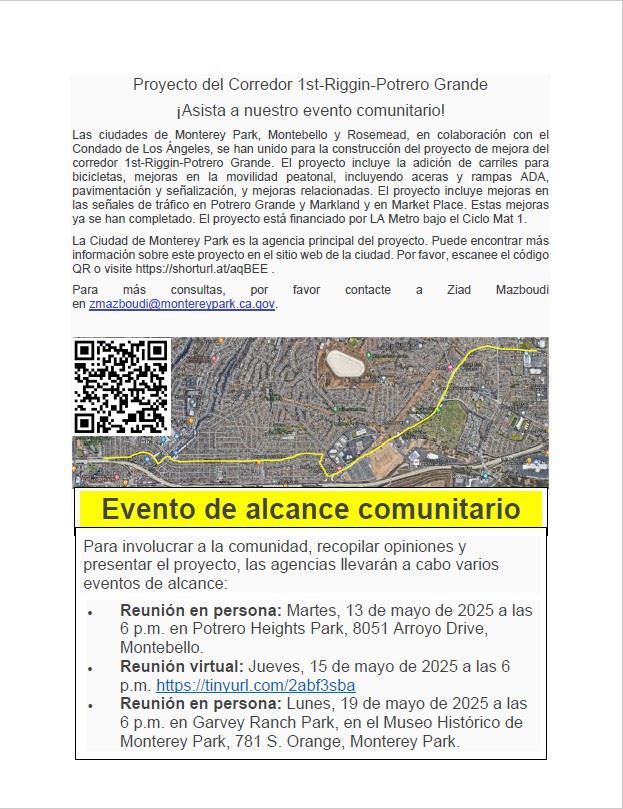 1st-Riggin-Potrero Grande Corridor Project  Spanish flyer final_1